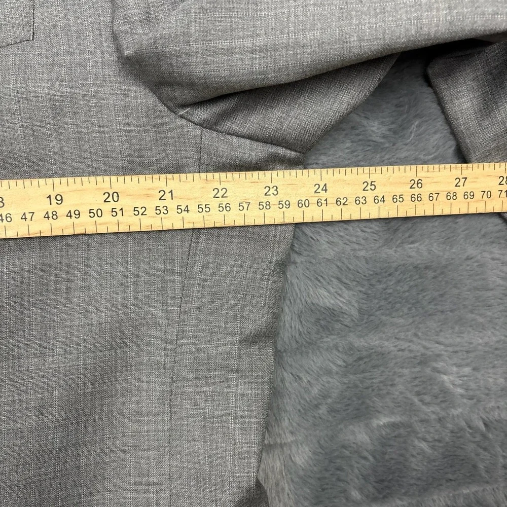Jos A Bank Signature Collection Grey Wool Glen Check Blazer Sport Coat 43 Long